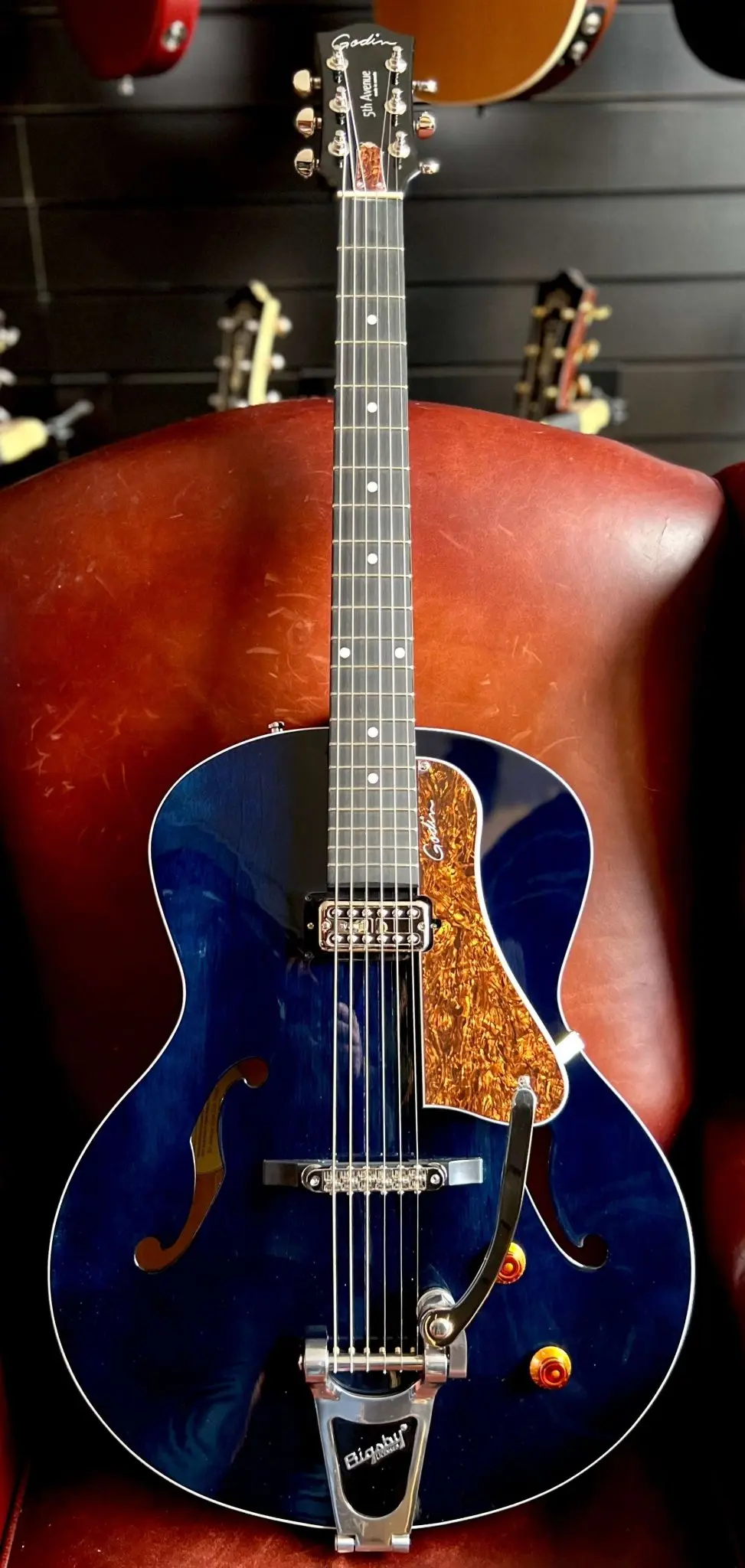 Godin 5th Avenue Nightclub Semi-Acoustic Guitar ~ Indigo Blue - Image 15