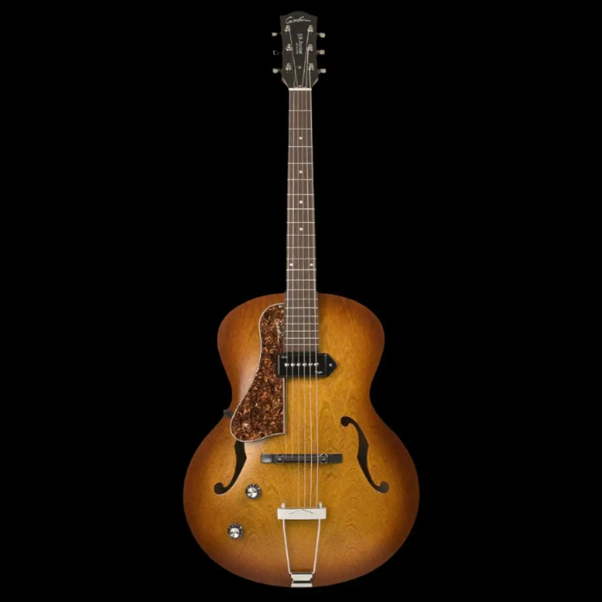 Godin 5th Avenue P90 Semi-Acoustic Guitar ~ Left Hand ~ Cognac Burst Kingpin - Image 3