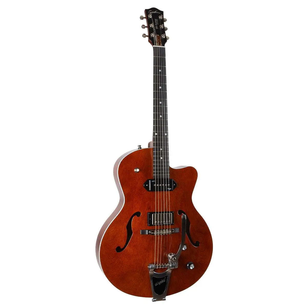 Godin 5th Avenue Semi-Acoustic Guitar ~ Uptown Havana Burst - Image 2