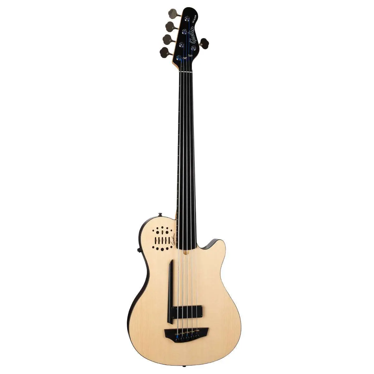 Godin A5 Ultra Semi-Acoustic Fretless Bass Guitar ~ Natural - Image 2