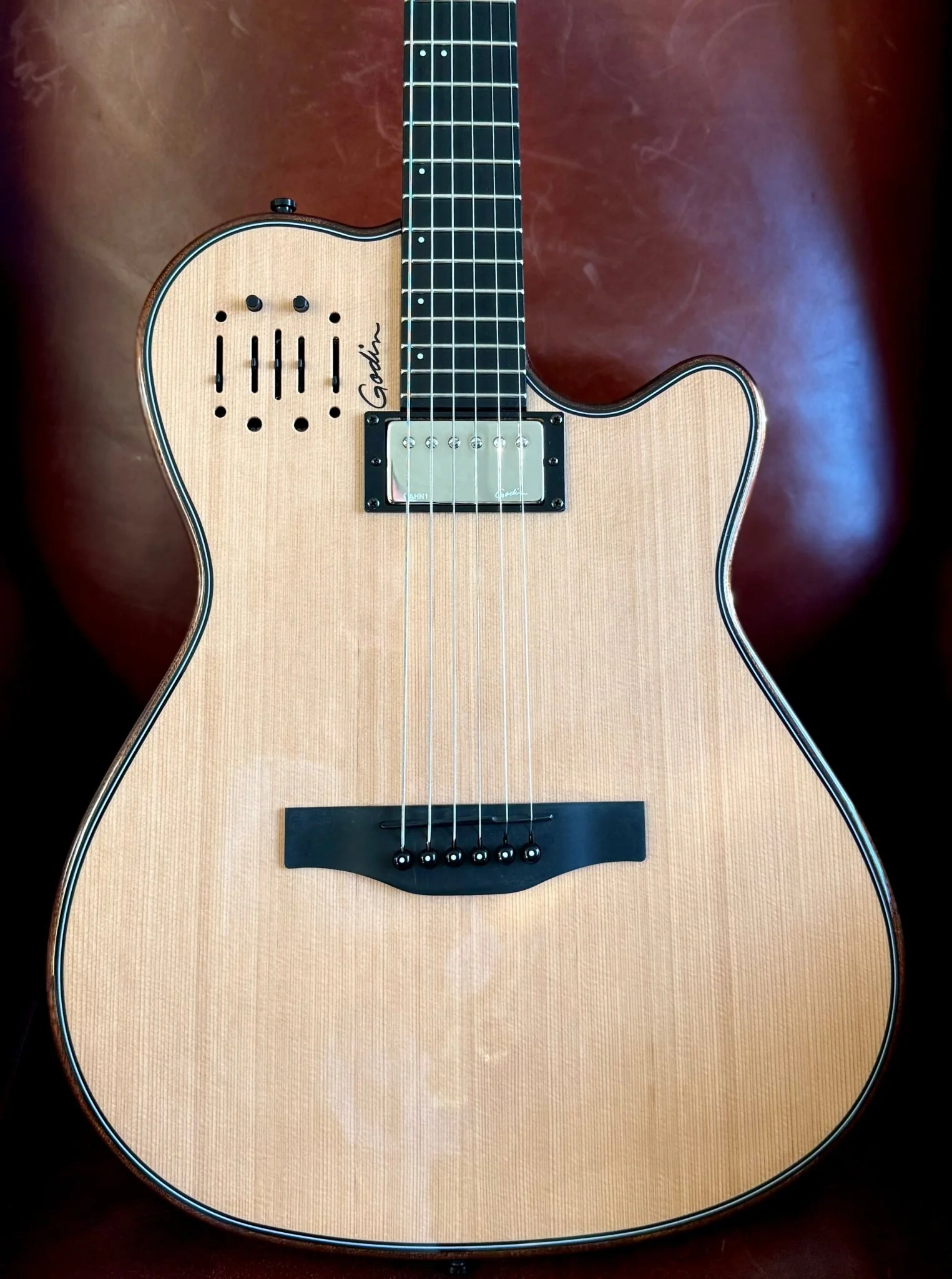 Godin A6 Ultra Deluxe Electic / Electro Acoustic Hybrid Guitar - Image 21