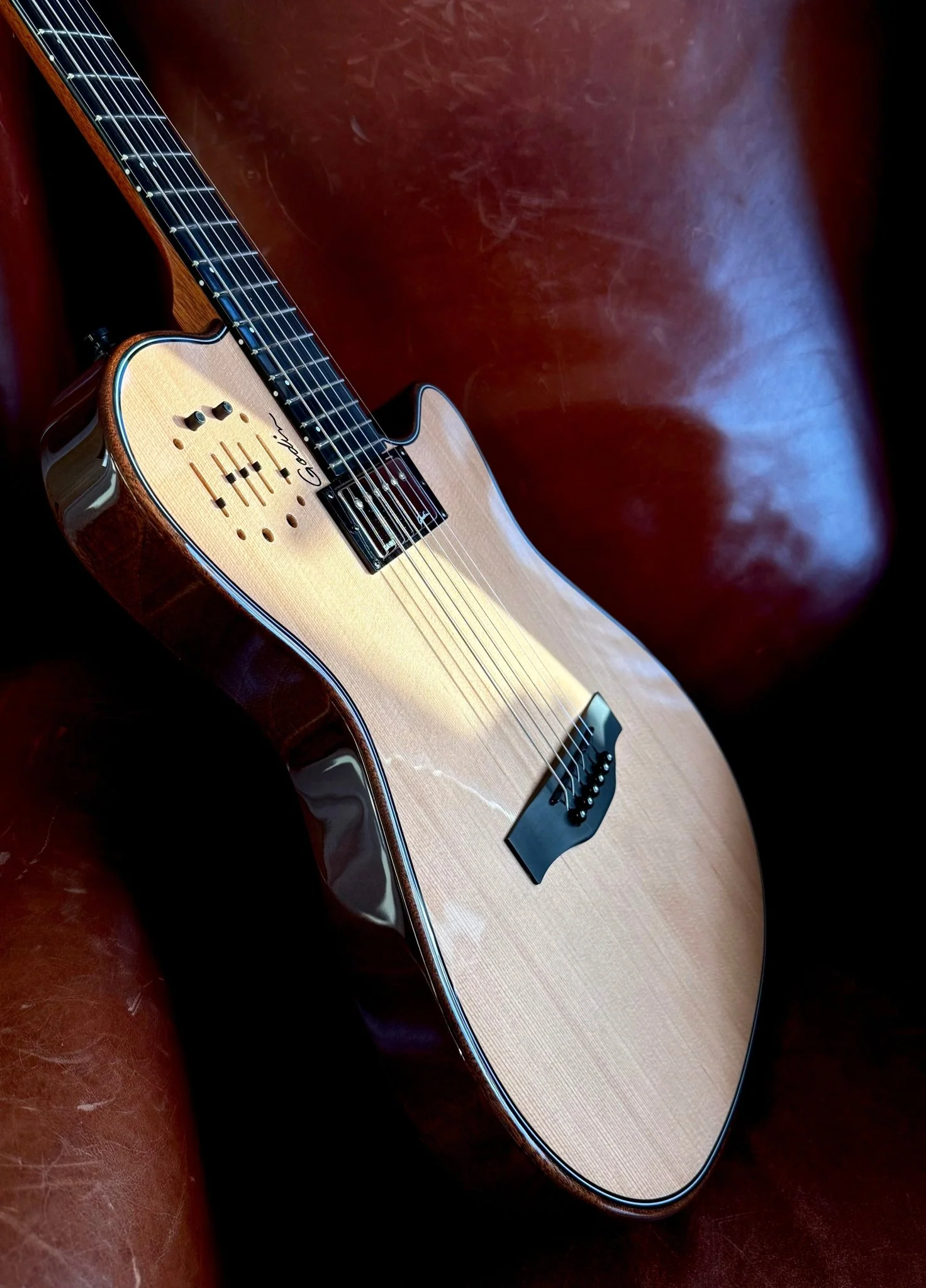 Godin A6 Ultra Deluxe Electic / Electro Acoustic Hybrid Guitar - Image 22