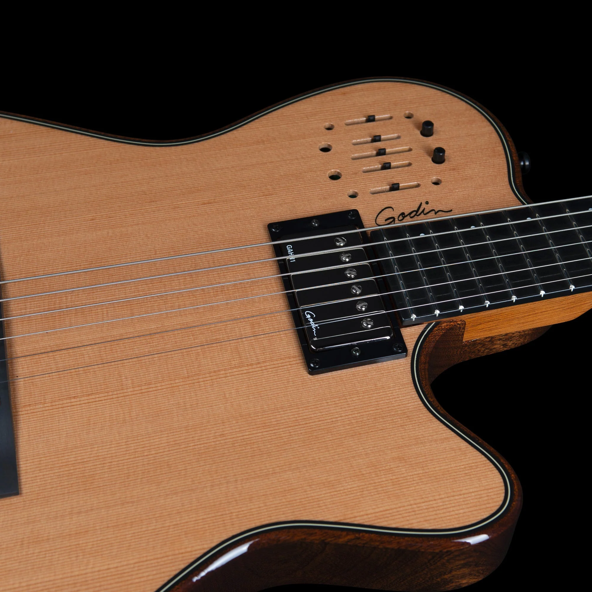 Godin A6 Ultra Deluxe Electic / Electro Acoustic Hybrid Guitar - Image 3