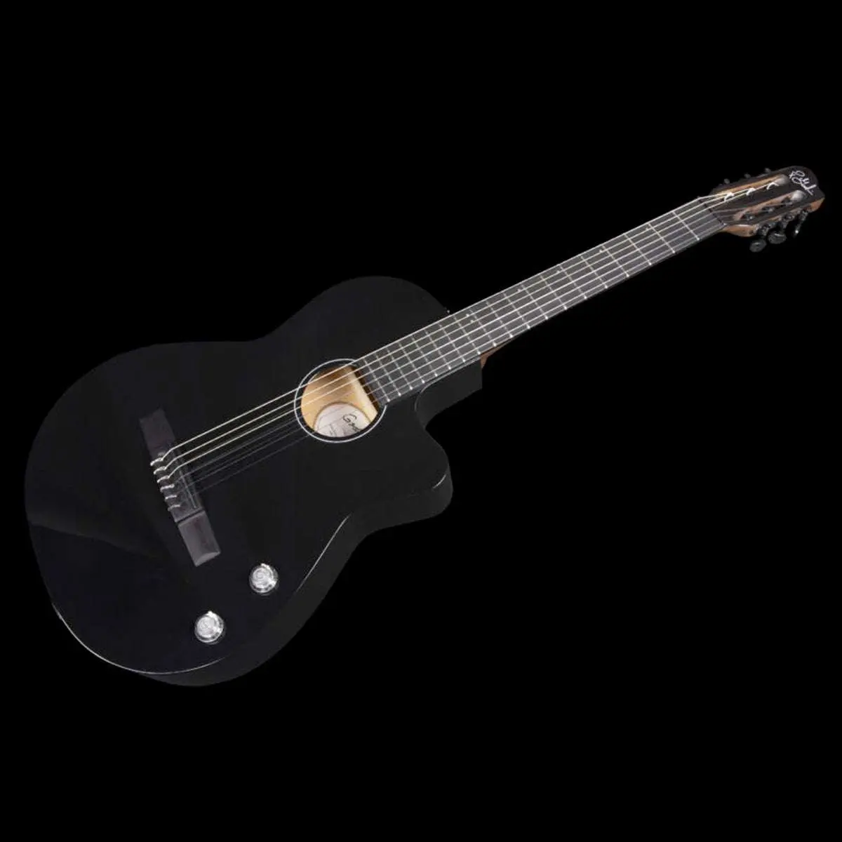 Godin Arena Pro Cutaway Bourbon Burst Nylon String Electro Guitar ~ Onyx Black with EQ - Image 6