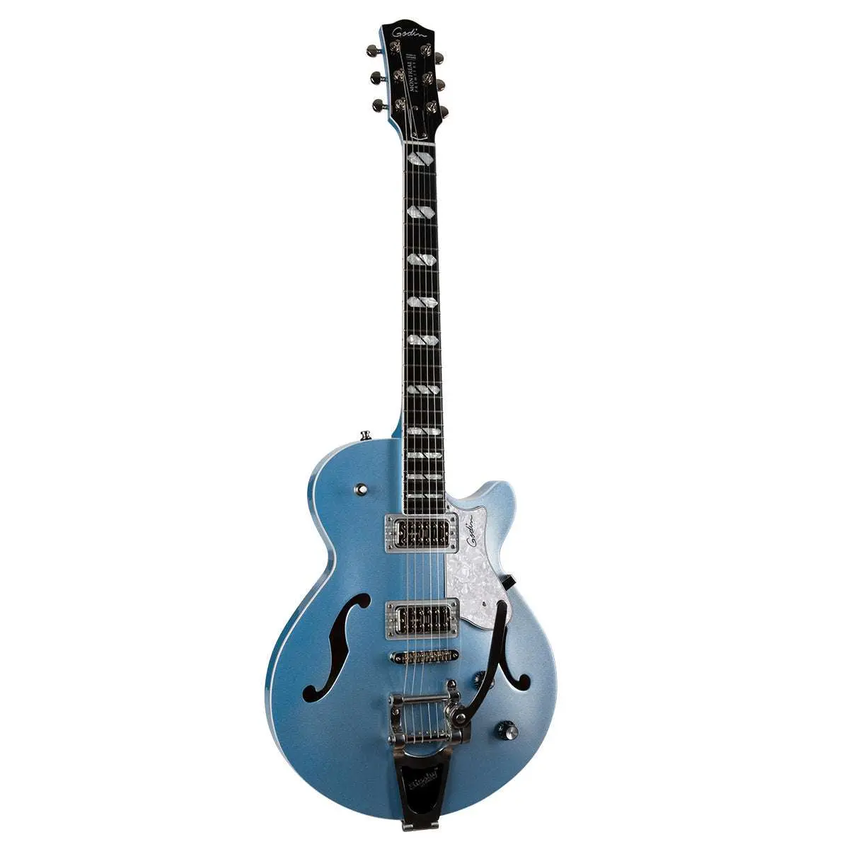 Godin Montreal Premiere LTD Imperial Semi-Acoustic Guitar ~ Blue with Bag - Image 2