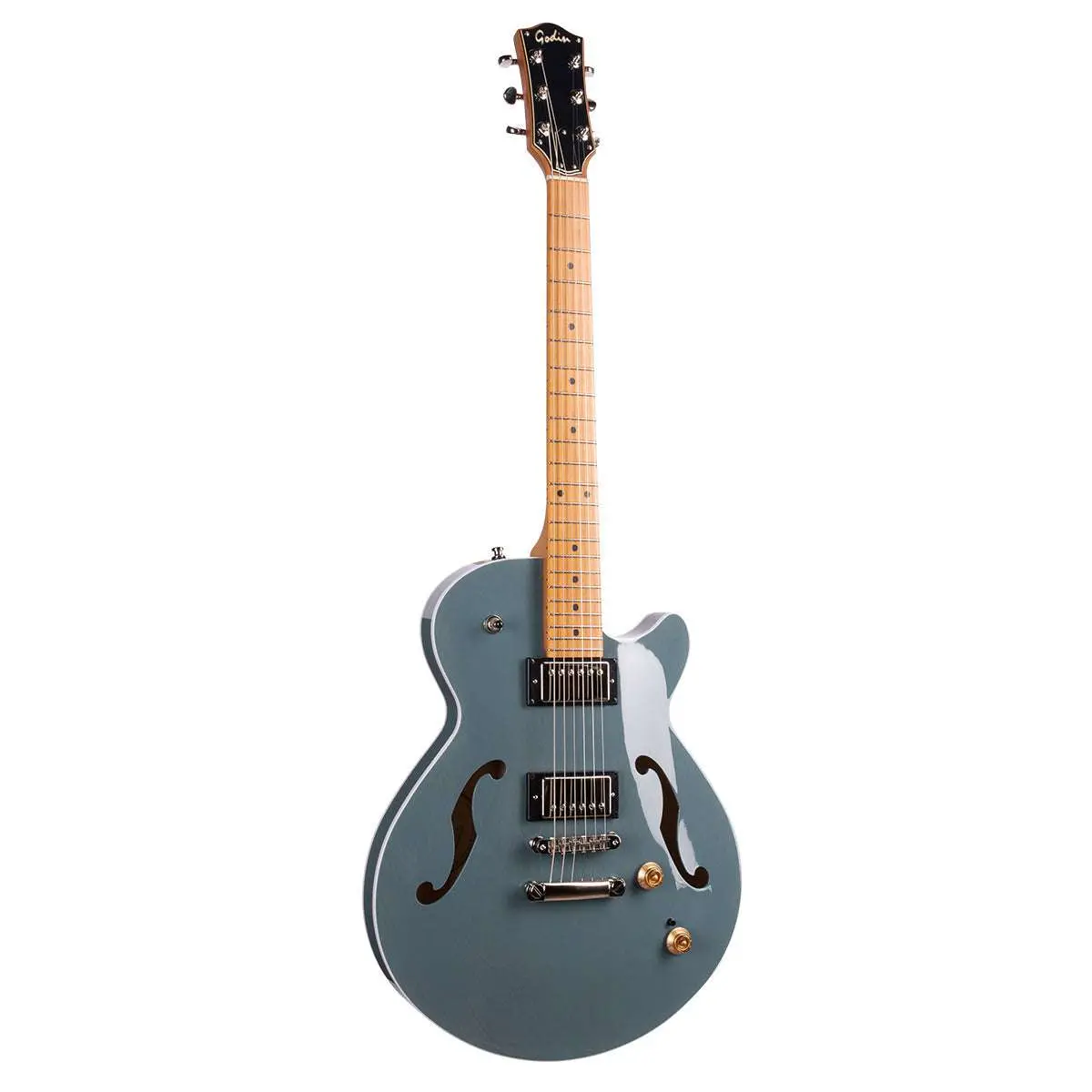 Godin Montreal Premiere Pro Semi-Acoustic Guitar ~ Aztek Blue - Image 2