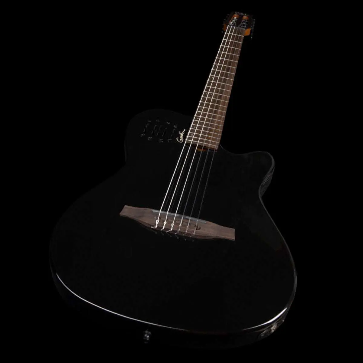 Godin Multiac Mundial Electric Guitar ~ Onyx Black - Image 9