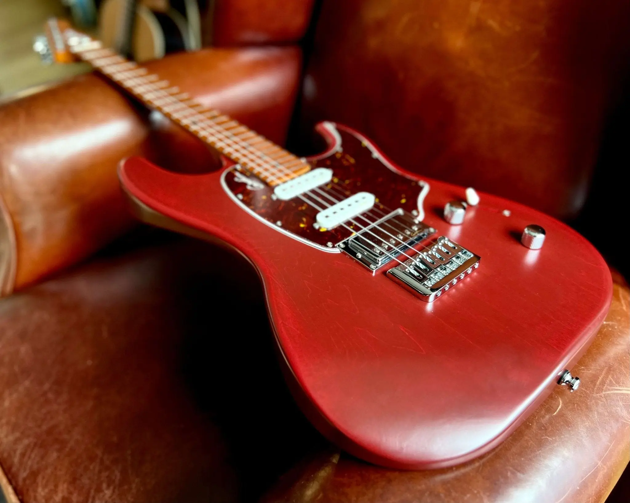 Godin Session HT Electric Guitar ~ Aztek Red MN - Image 8