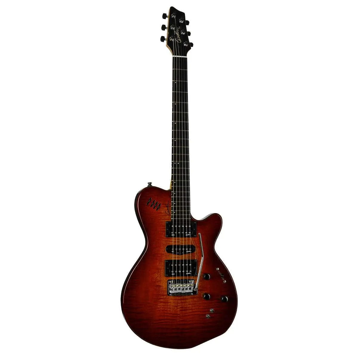 Godin XTSA 3 Voice Electric Guitar ~ Light Burst Flame - Image 2