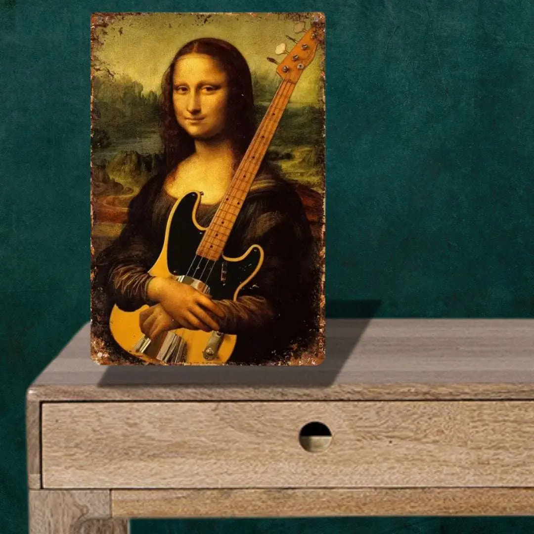Guitar Wall Art "Mona Lisa On Bass" -  Wall / Desktop Artwork - Image 2