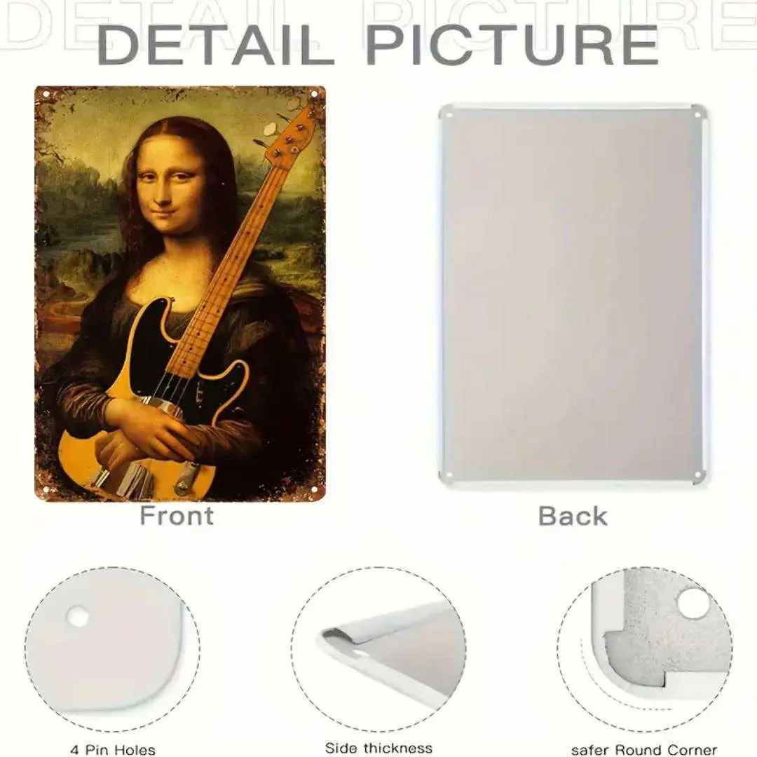 Guitar Wall Art "Mona Lisa On Bass" -  Wall / Desktop Artwork - Image 3