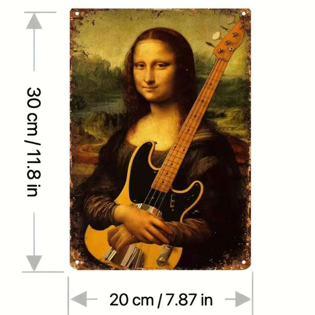 Guitar Wall Art "Mona Lisa On Bass" -  Wall / Desktop Artwork - Image 4