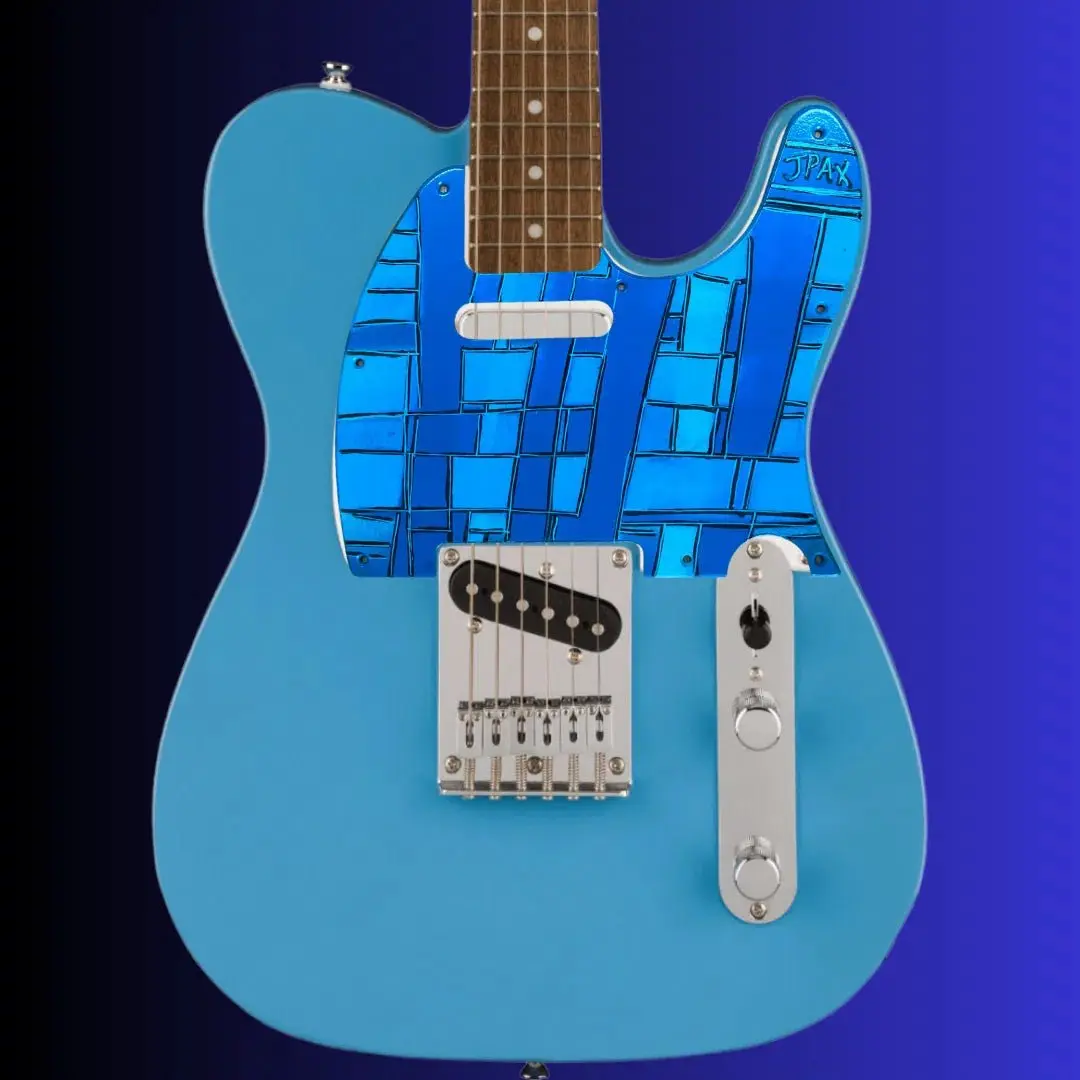 JPAX Hand Painted Custom Art Scratch Plate - Shades Of The Blues - Telecaster - Image 2