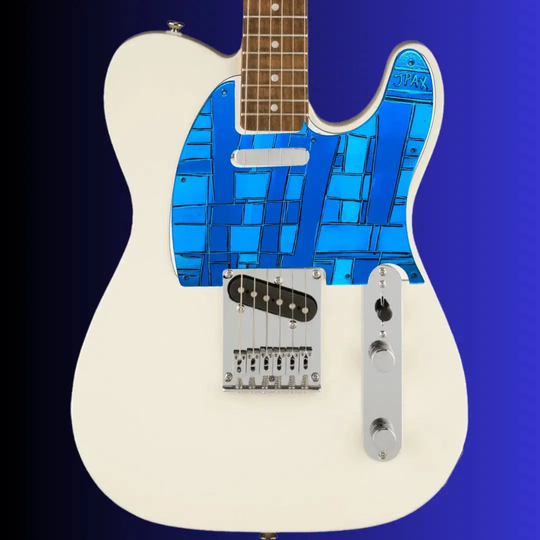 JPAX Hand Painted Custom Art Scratch Plate - Shades Of The Blues - Telecaster - Image 3