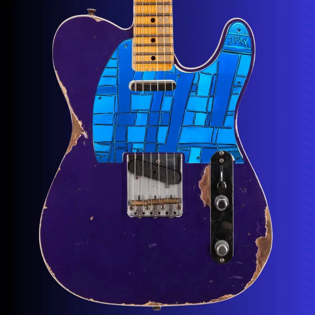 JPAX Hand Painted Custom Art Scratch Plate - Shades Of The Blues - Telecaster - Image 5