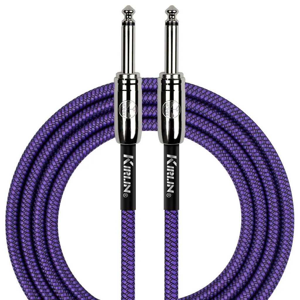 Kirlin Fabric 10' Straight Purple Guitar Cable - Image 2