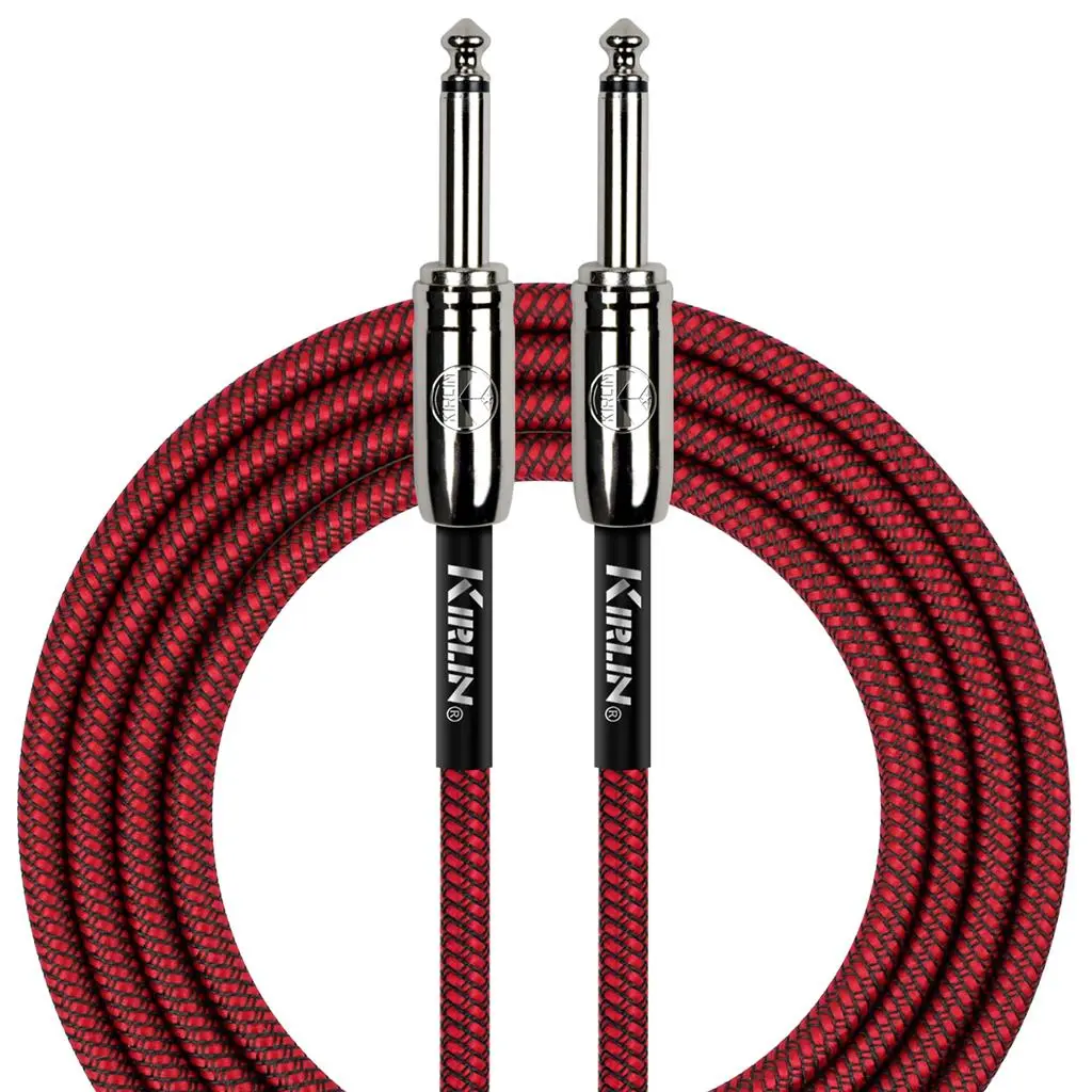 Kirlin Fabric 10' Straight  Red Guitar Cable - Image 2