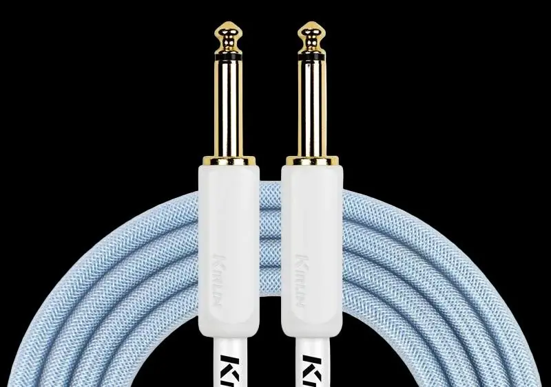 Kirlin IPW201 WEG-BL Fabric Gel 20' Straight  Blue Guitar Cable - Image 2