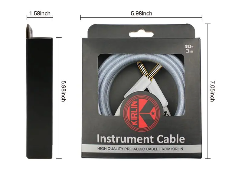 Kirlin IPW201 WEG-BL Fabric Gel 20' Straight  Blue Guitar Cable - Image 4