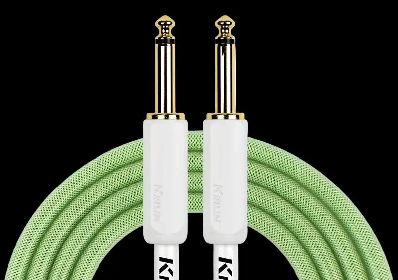 Kirlin IPW201 WEG-GR Fabric Gel 20' Straight Green Guitar Cable - Image 2