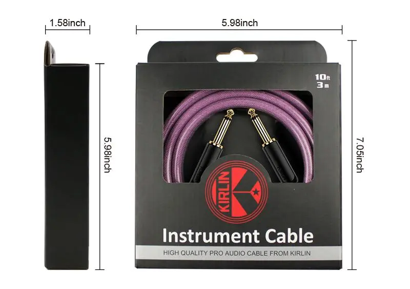 Kirlin IPW201 WEG-GR Fabric Gel 20' Straight Green Guitar Cable - Image 5