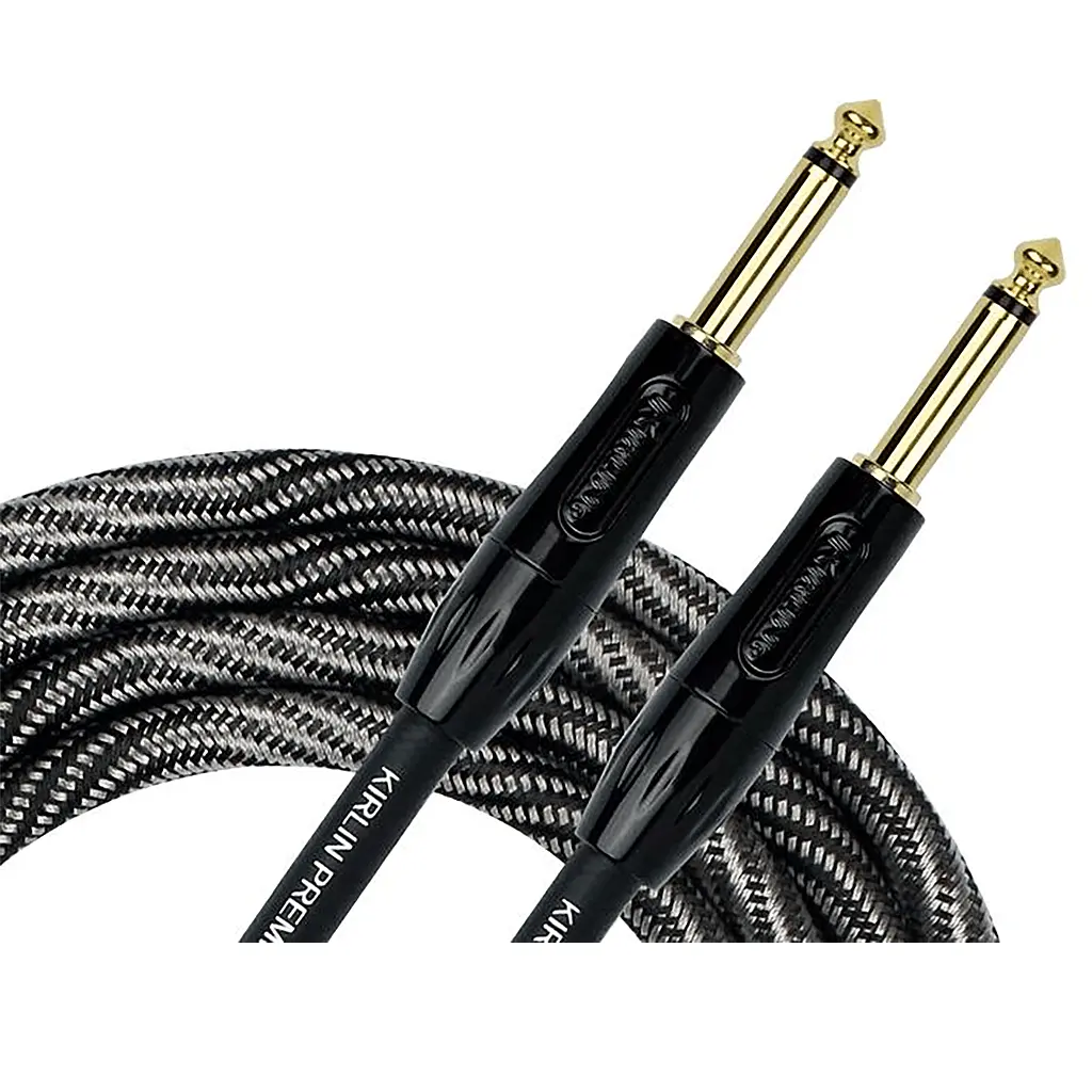 Kirlin Premium Wave Fabric 10' Straight Black Guitar Cable - Image 2