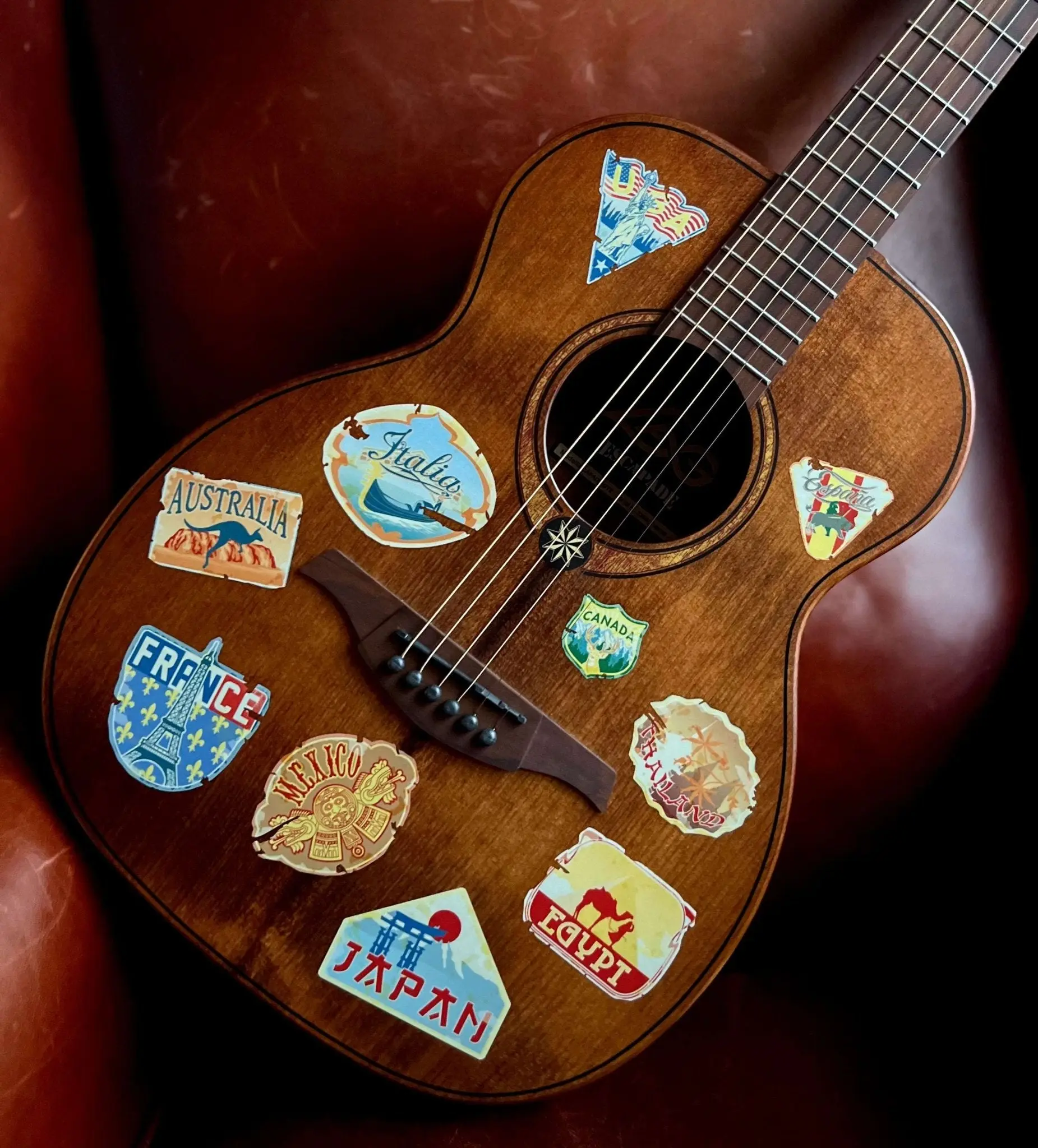 LAG Escapade Globe Trotter Electro Acoustic Travel Guitar - Image 13