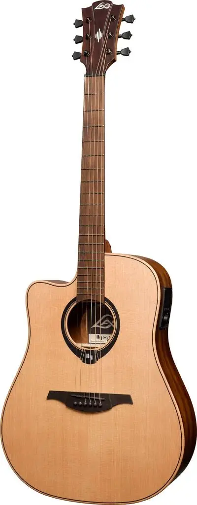 LAG HyVibe 10 H2 - Dreadnought Cutaway Electro Acoustic Left Handed Guitar - Image 4