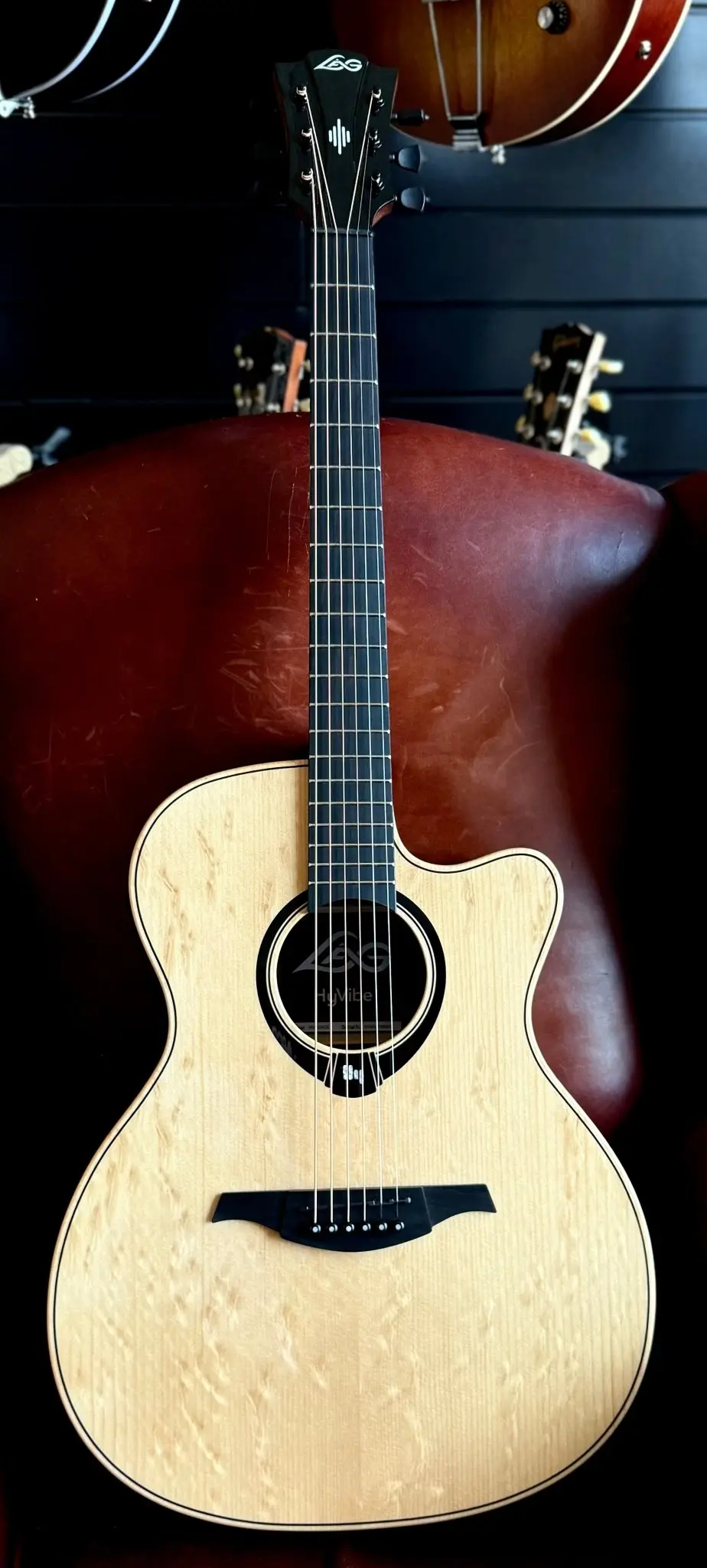 LAG HyVibe 30 H2 - Auditorium Cutaway Electro Acoustic Guitar - Image 12
