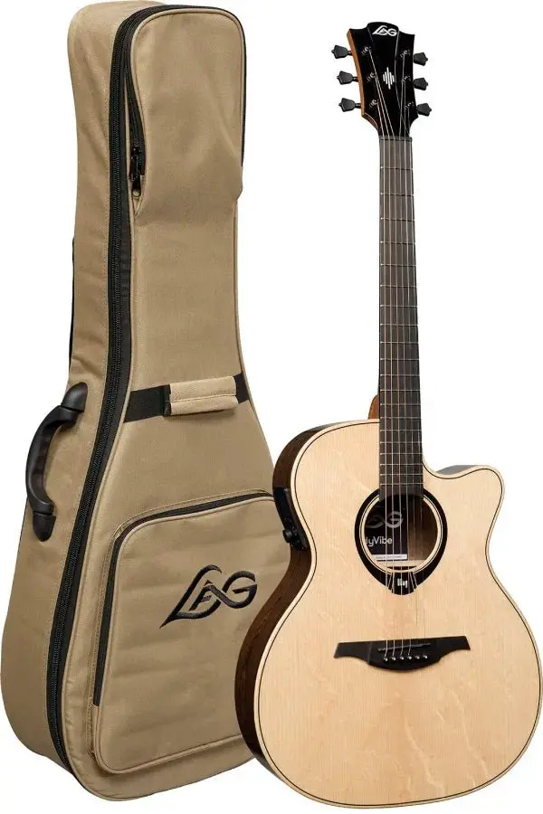 LAG HyVibe 30 H2 - Auditorium Cutaway Electro Acoustic Guitar - Image 26