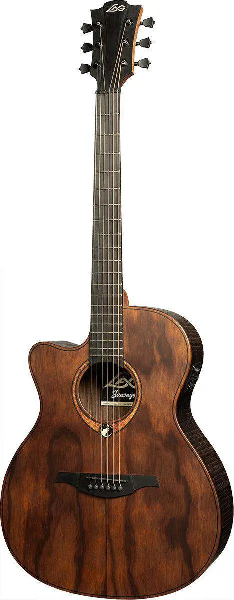 LAG Sauvage Auditorium Left-Handed Cutaway Electro Acoustic Guitar - Image 4