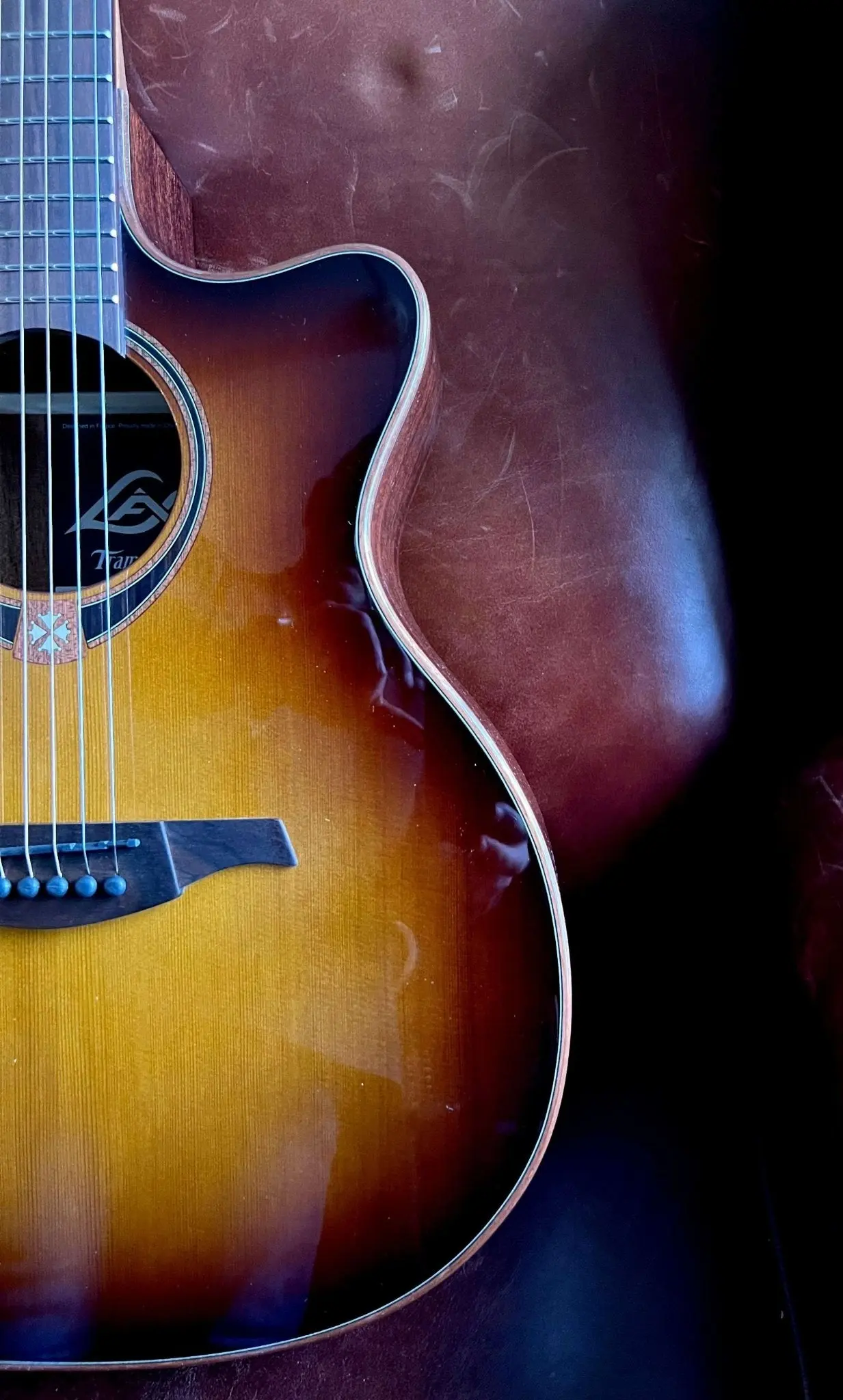 LAG T118ABCE-BRS Special Edition With Bevel.  Exuisite Luxury Electro Acoustic Guitar - Image 10