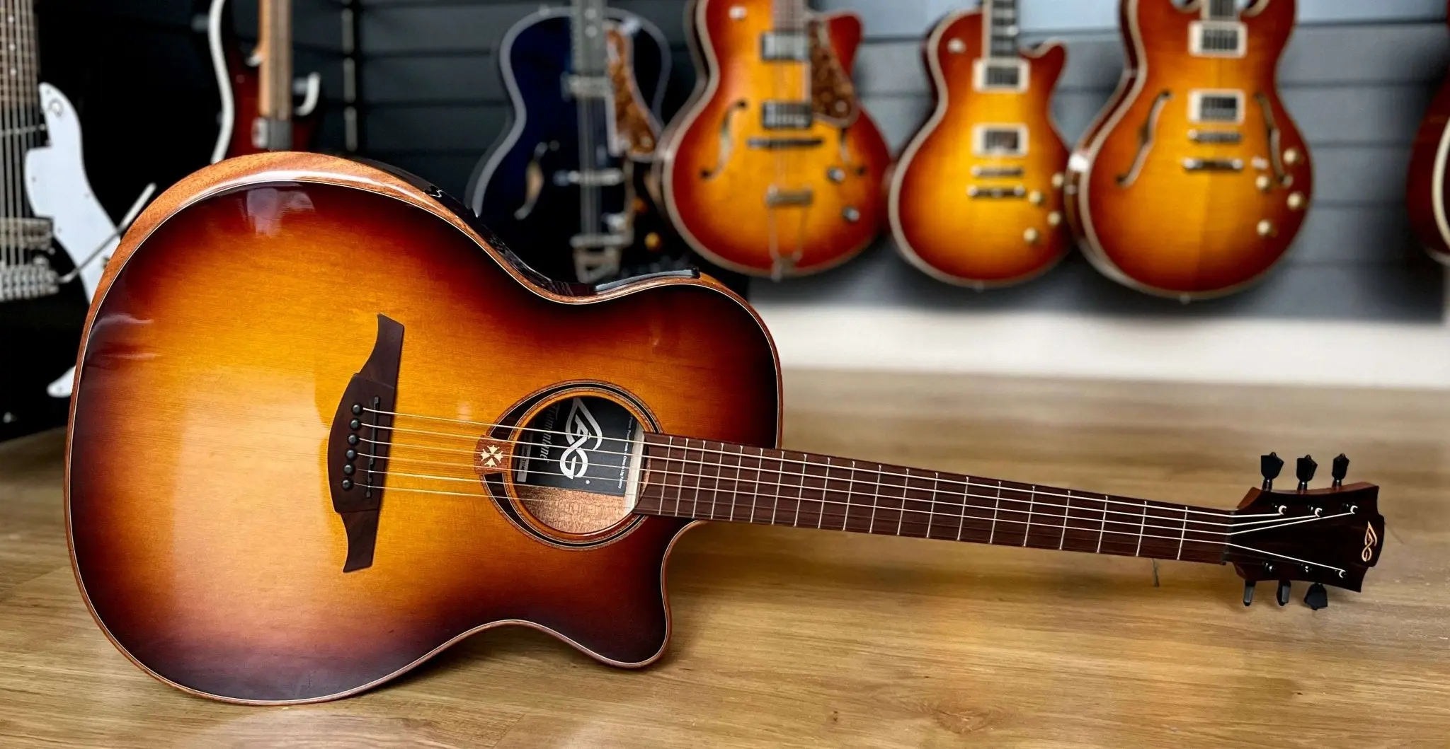 LAG T118ABCE-BRS Special Edition With Bevel.  Exuisite Luxury Electro Acoustic Guitar - Image 11