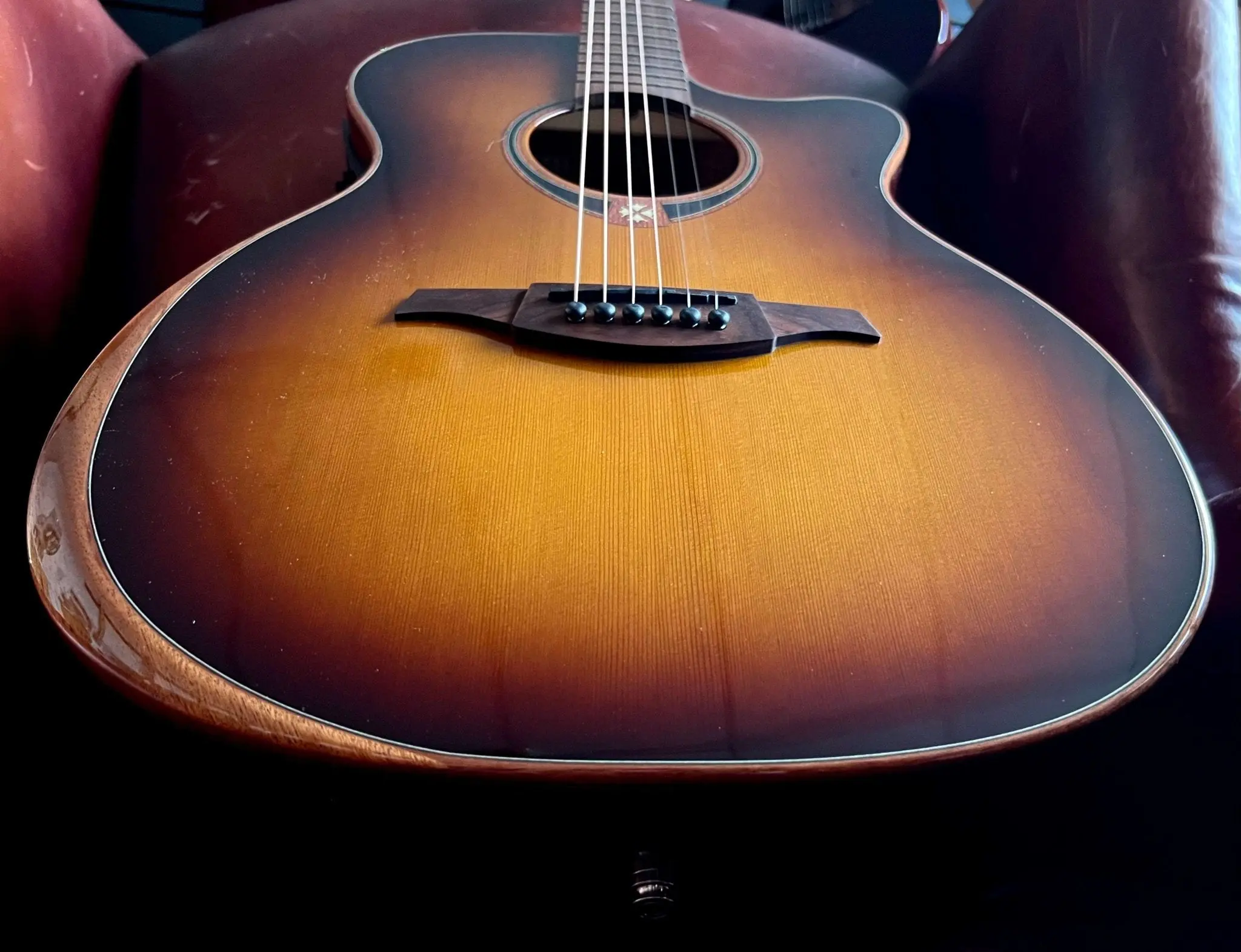 LAG T118ABCE-BRS Special Edition With Bevel.  Exuisite Luxury Electro Acoustic Guitar - Image 2