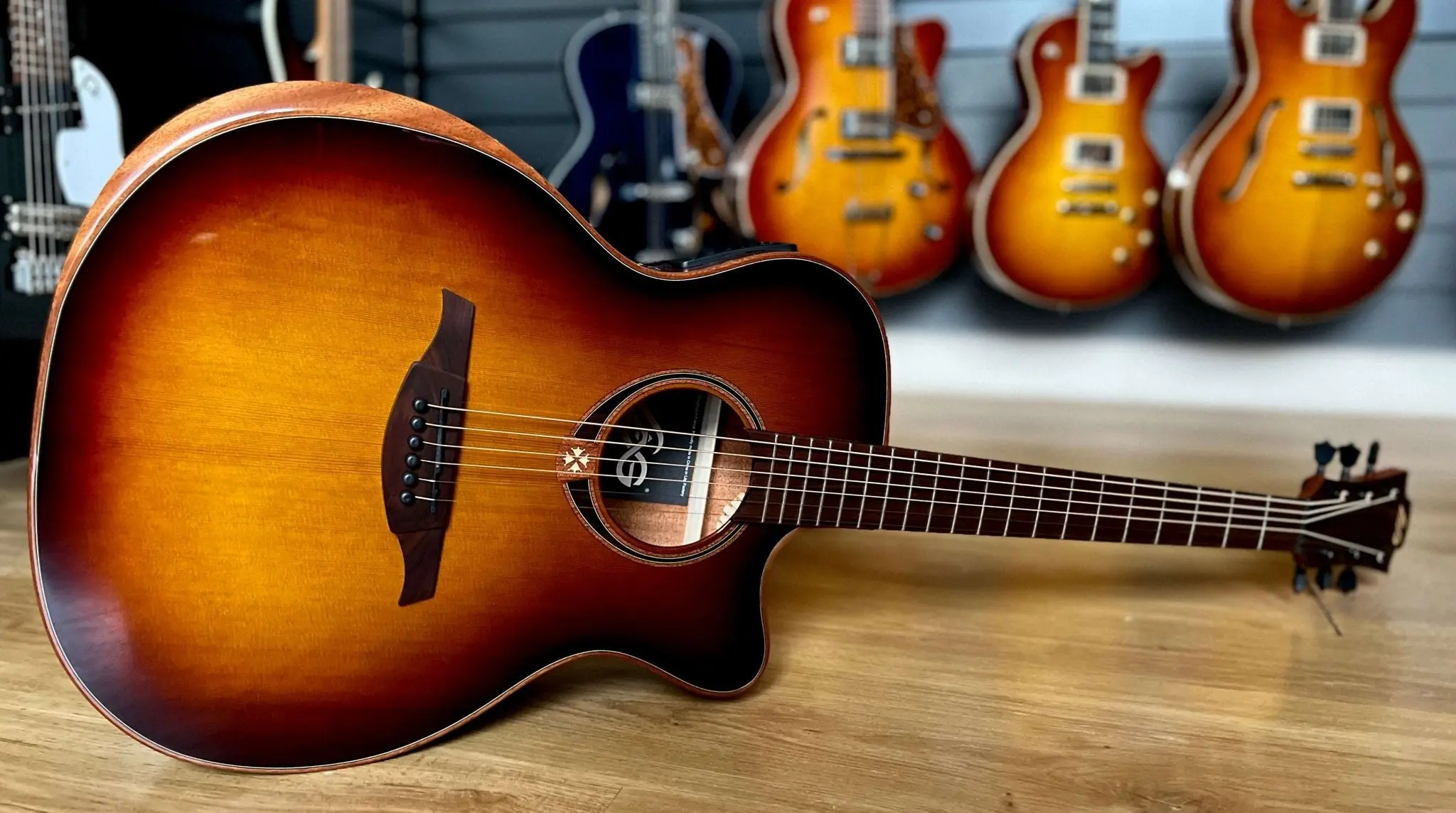 LAG T118ABCE-BRS Special Edition With Bevel.  Exuisite Luxury Electro Acoustic Guitar - Image 30