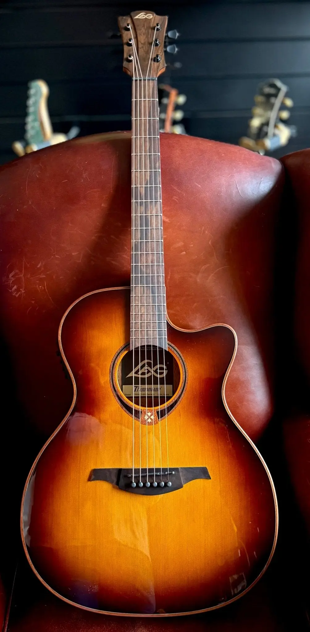 LAG TRAMONTANE 118 T118ASCE-BRS AUDITORIUM SLIM CUT ELECTRO BROWN SHADOWw' £225 Custom Pro Setup Package Included - Image 25