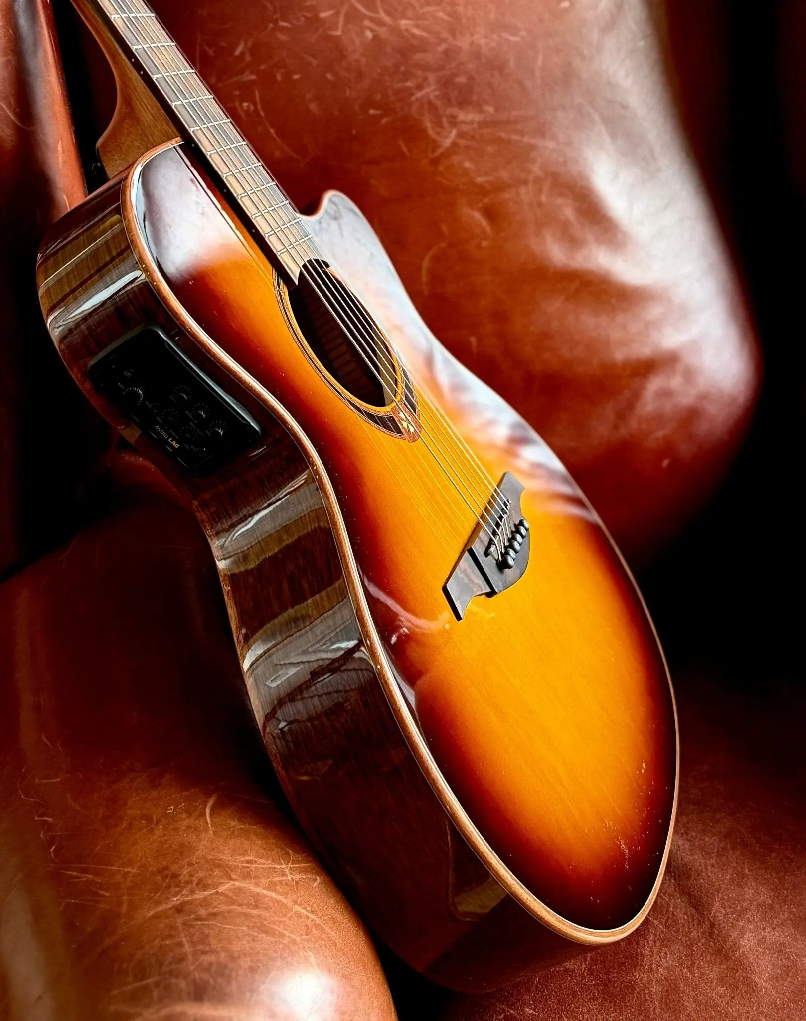 LAG TRAMONTANE 118 T118ASCE-BRS AUDITORIUM SLIM CUT ELECTRO BROWN SHADOWw' £225 Custom Pro Setup Package Included - Image 5