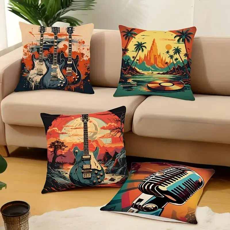 "Music Room" 4 Piece Cushion Covers Set (45cm x 45cm) - Image 5