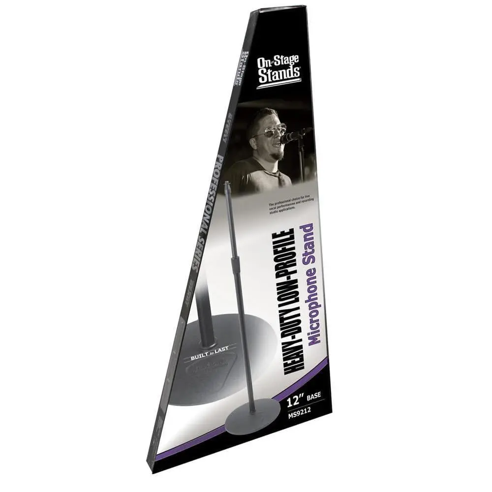 On-Stage Heavy Duty Low Profile Mic Stand with 12” Base - Image 6