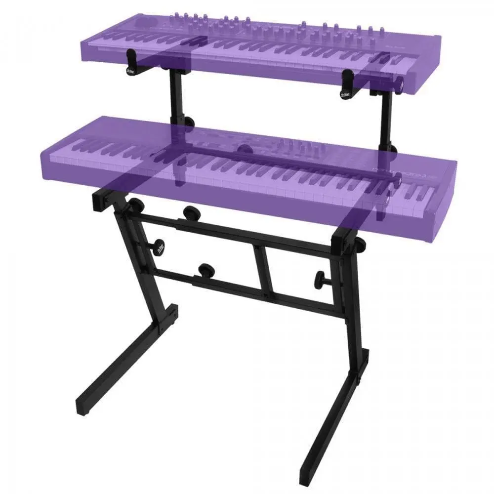 On-Stage Pro Heavy-Duty Folding-Z Keyboard Stand w/2nd Tier - Image 2