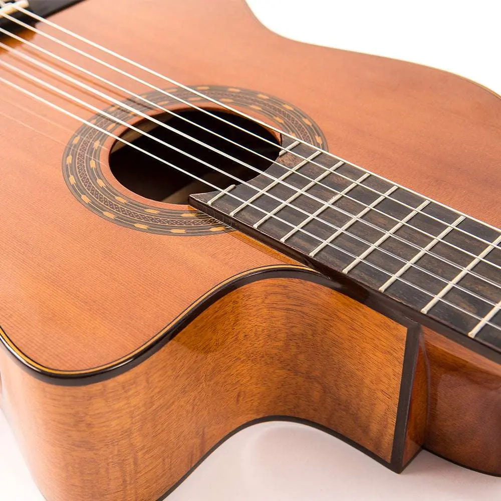 Santos Martinez Allegro Cutaway Electro-Classic Guitar ~ Natural High Gloss - Image 10