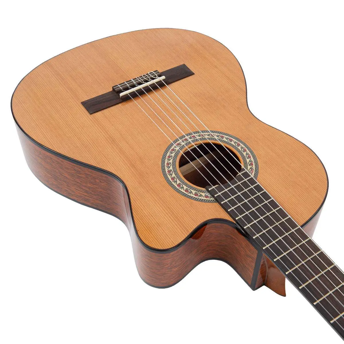 Santos Martinez Preludio Cutaway Electro-Classic Guitar ~ Natural High Gloss - Image 10