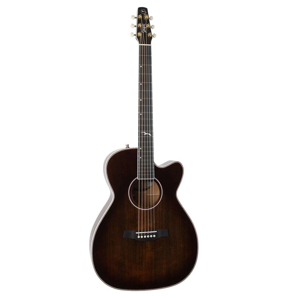 Seagull Artist Mosaic Anthem C/A Electro-Acoustic Guitar ~ Bourbon Burst with Bag - Image 2