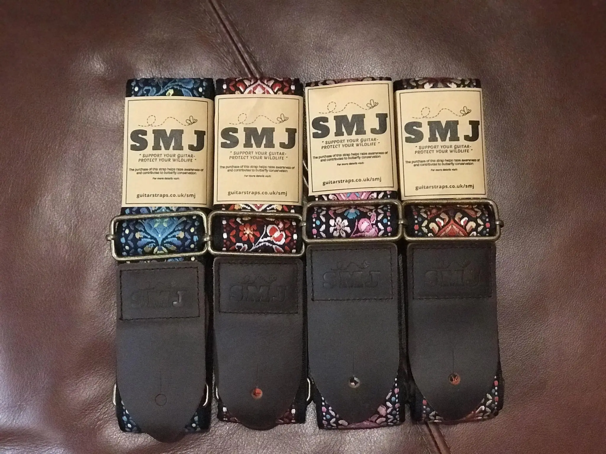 SMJ Reserve Collection "Ruby Tiger" Guitar Strap - Image 10