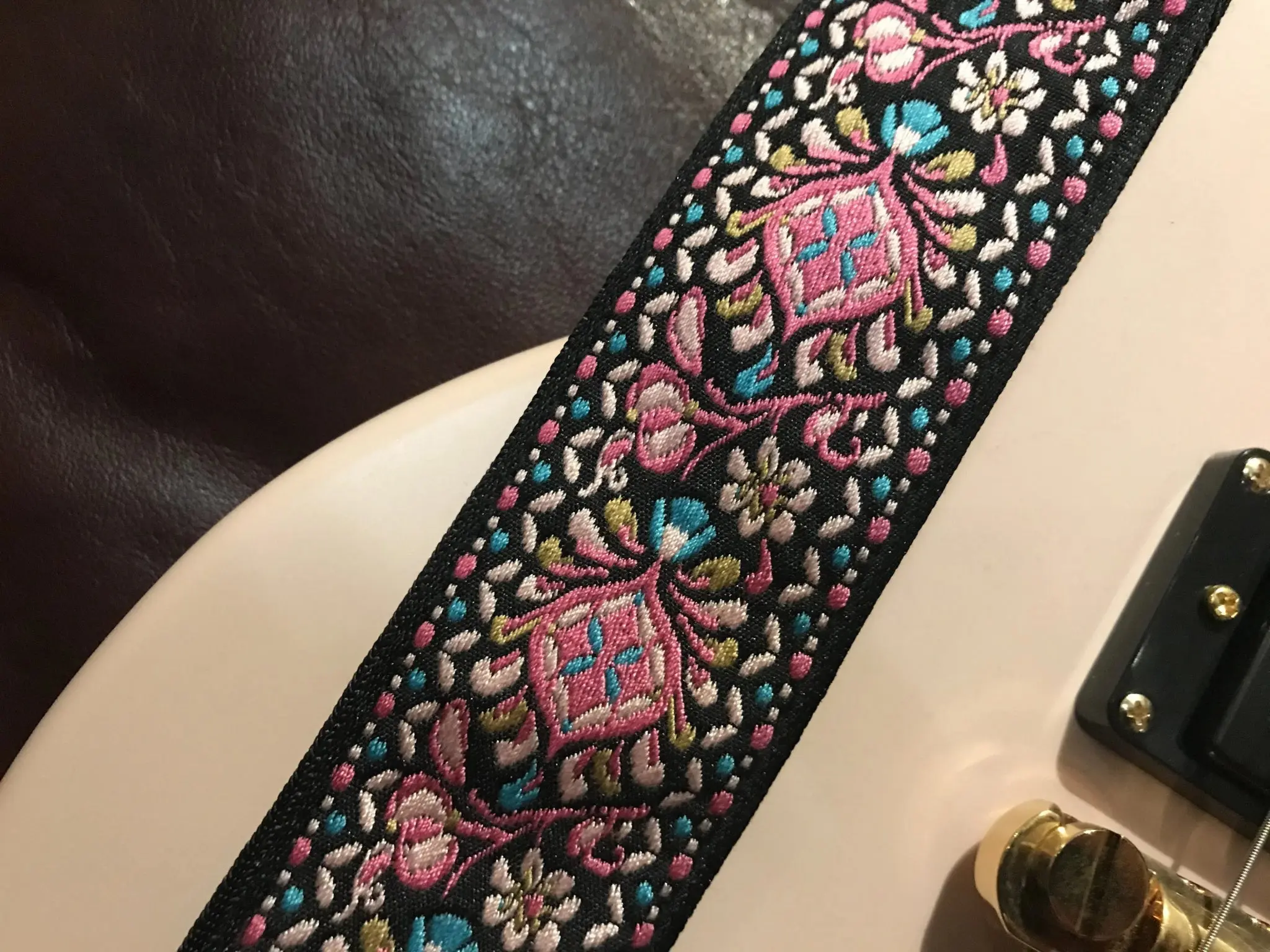 SMJ Reserve Collection "Ruby Tiger" Guitar Strap - Image 15