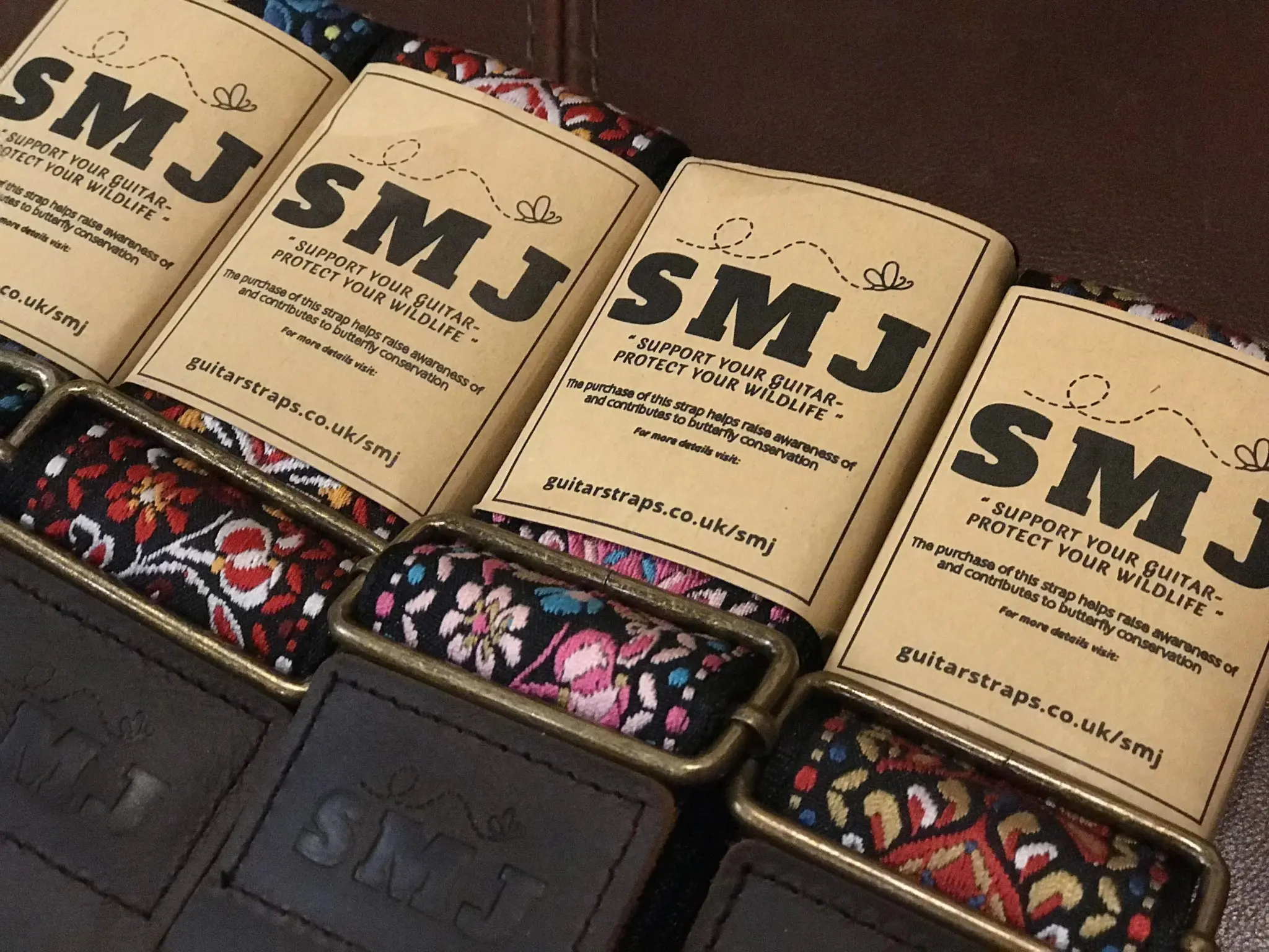 SMJ Reserve Collection "Ruby Tiger" Guitar Strap - Image 5