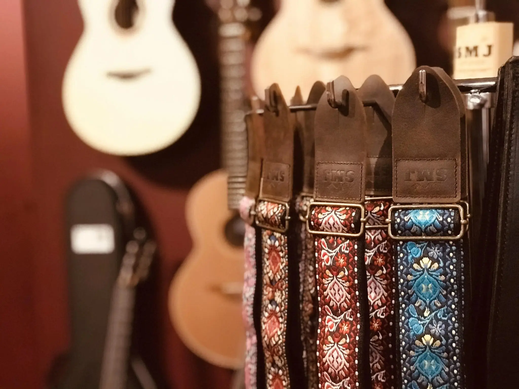 SMJ Reserve Collection "Ruby Tiger" Guitar Strap - Image 6