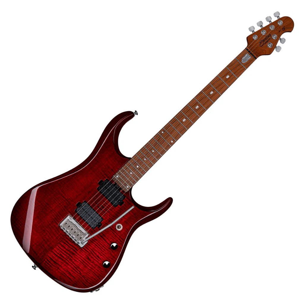 Sterling By Musicman JP150 Flame Maple Top Royal Red MN - Image 2