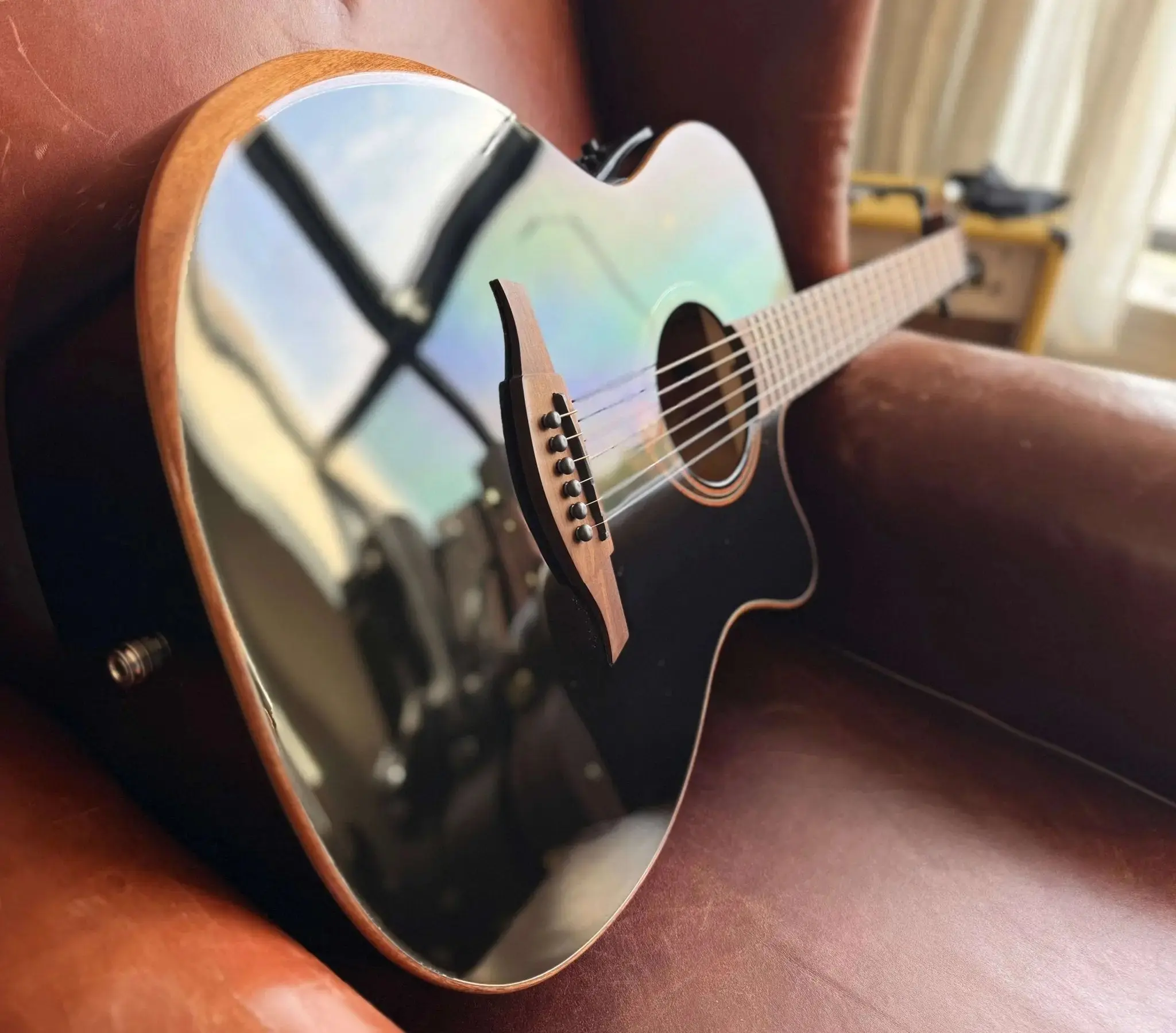 LAG T118ABCE-BLK Special Edition With Bevel.  Exquisite Luxury Electro Acoustic Guitar - Image 16