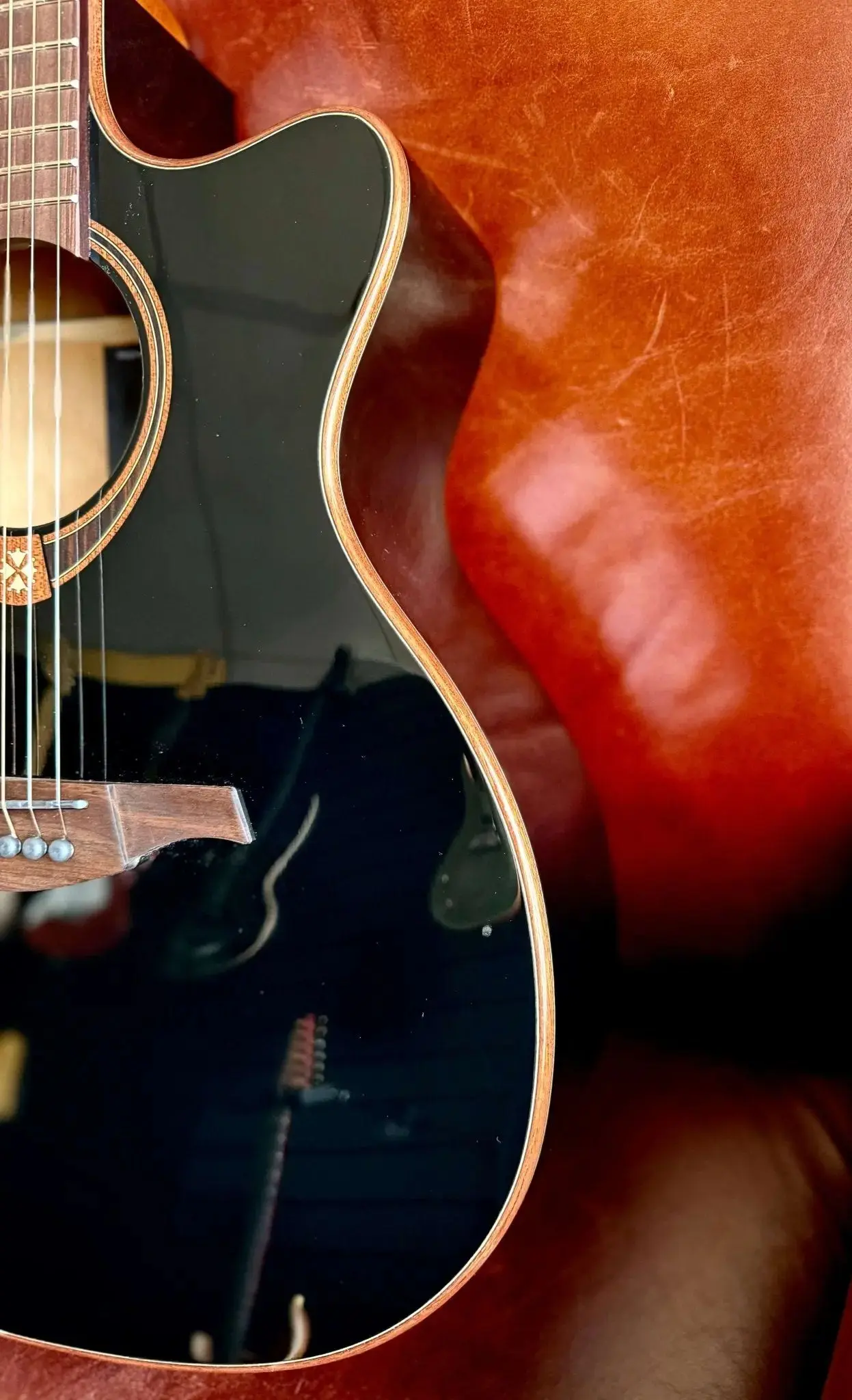 LAG T118ABCE-BLK Special Edition With Bevel.  Exquisite Luxury Electro Acoustic Guitar - Image 3